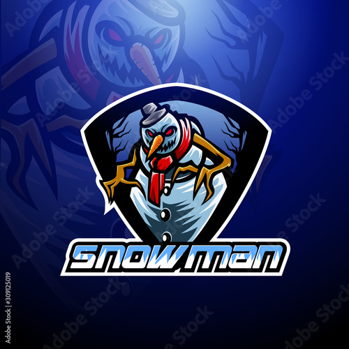 Snowman esport mascot logo design