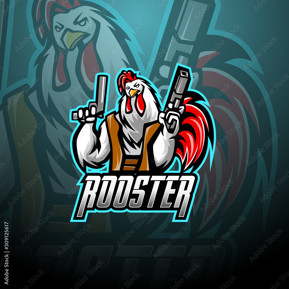 Cooey Graphics Rooster with gun mascot logo design Stock Vector | Adobe Stock