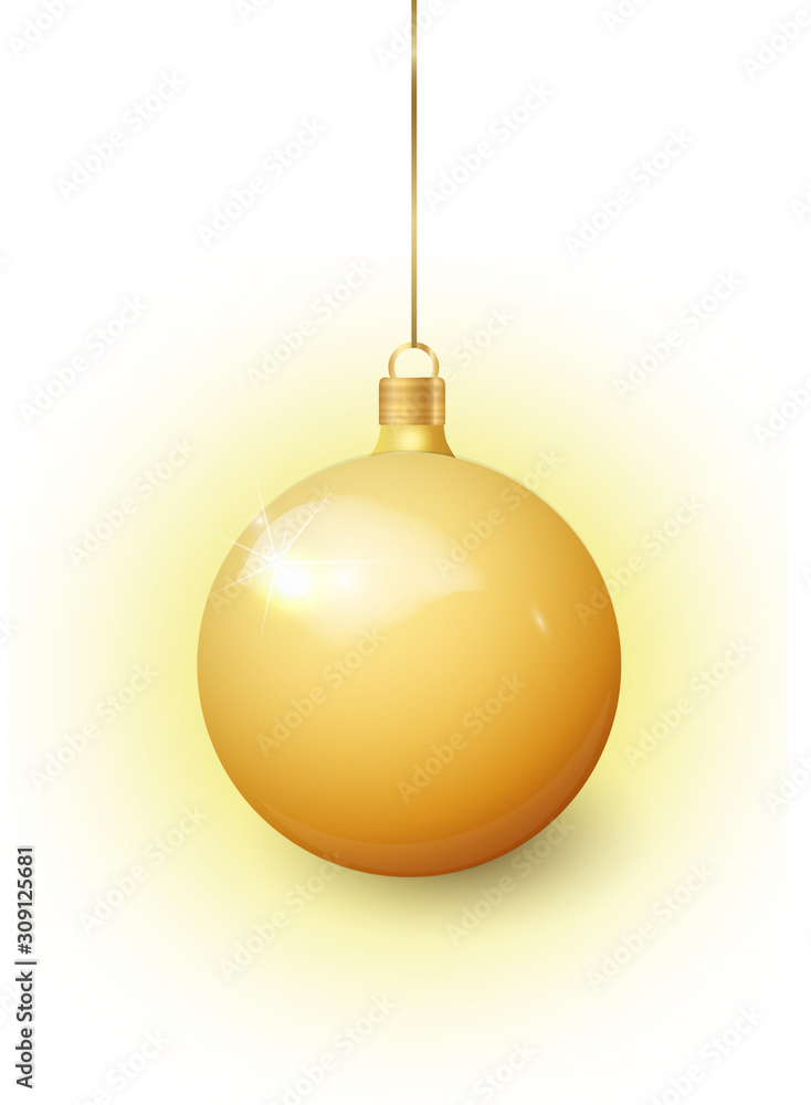 Gold Christmas tree toy isolated on a transparent background. Stocking Golden Christmas decorations. Vector object for christmas design, mockup. Vector realistic object 10 EPS Gold Christmas tree toy isolated on a transparent background. Stocking Golden Christmas decorations. Vector object for christmas design, mockup. Vector realistic object 10 EPS