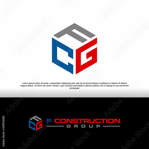initials FCG for construction companies, the letter CG stands for construction group, logo