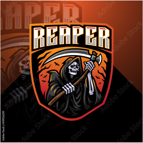 Skull reaper logo mascot design