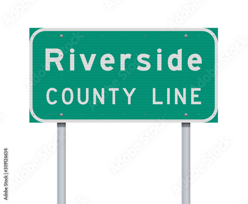 Vector illustration of the Riverside County Line green road sign