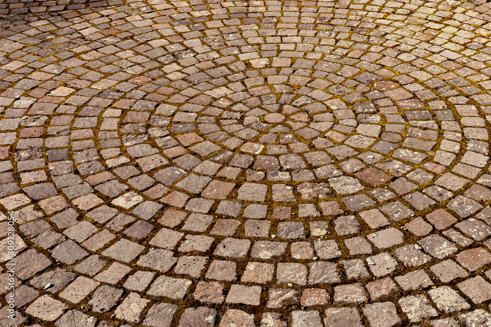 Stone pavement in the park in Switzerland Stone pavement in the park in Switzerland