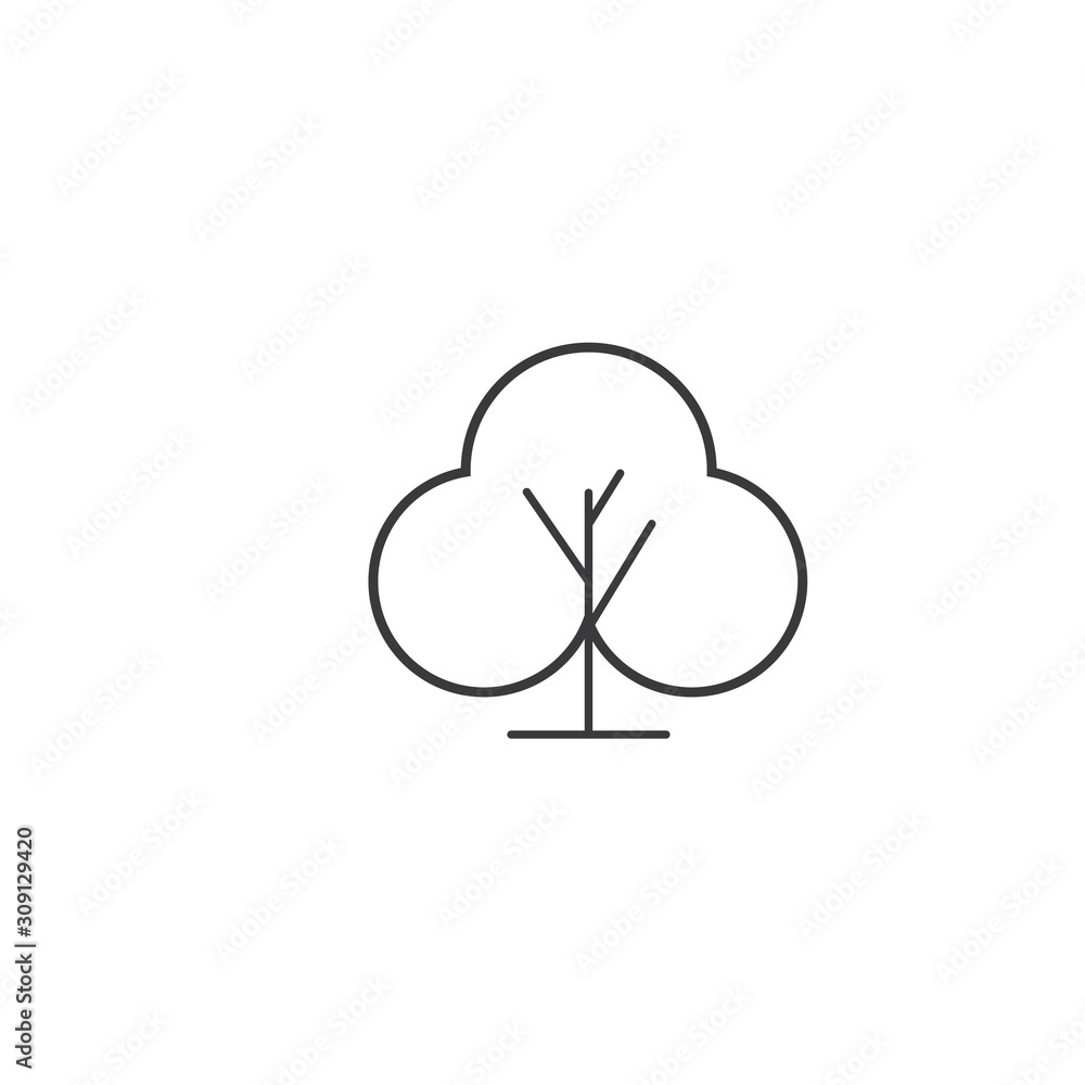 Obraz premium Tree line icon Vector Illustration design Logo