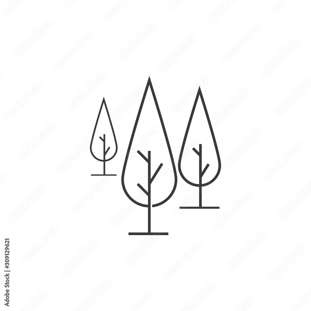 Fototapeta premium Tree line icon Vector Illustration design Logo
