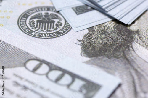 close up view of cash money dollars bills photo