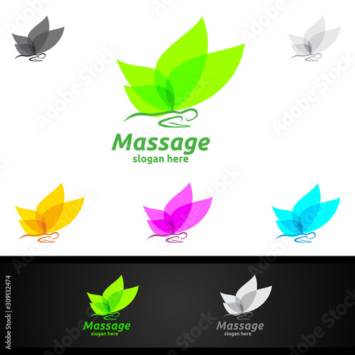 Chiropractic, massage, back pain and osteopathy Logo Design