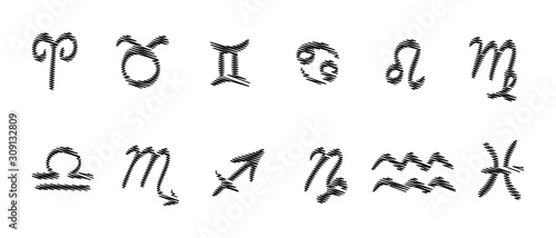 Zodiac signs. Zodiac vector symbols collection set