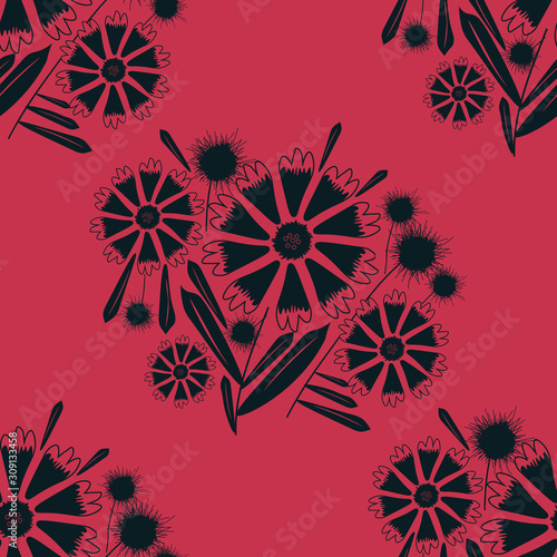 Flower bouquet  seamless pattern