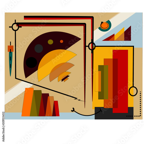 Abstract   brown yellow  background ,inspired by the  expressionist painter