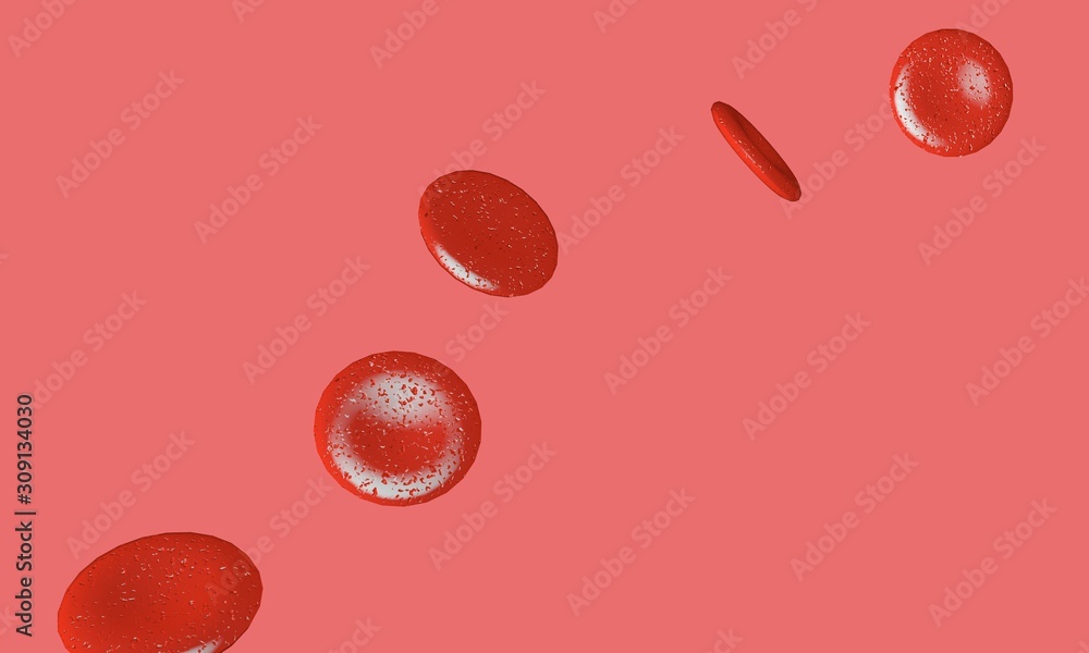 Fototapeta premium 3d rendering of red blood cells