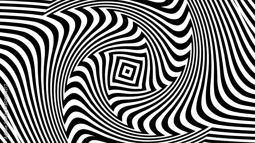 Vector - Black and white optical illusion.Radiating squares. Vector - Black and white optical illusion.Radiating squares.