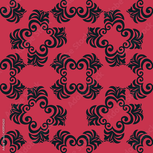 seamless geometric abstract pattern with floral motive