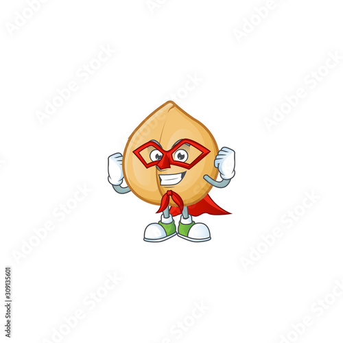 A cartoon of chickpeas wearing costume of Super hero