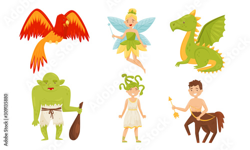 Fairy Magical Creatures From Kids Book Vector Set