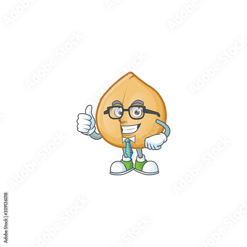 Cool Businessman chickpeas mascot cartoon character style