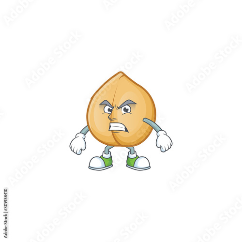 Chickpeas cartoon character style with angry face