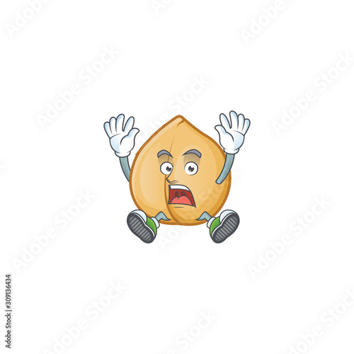 cute chickpeas cartoon character style with shocking gesture