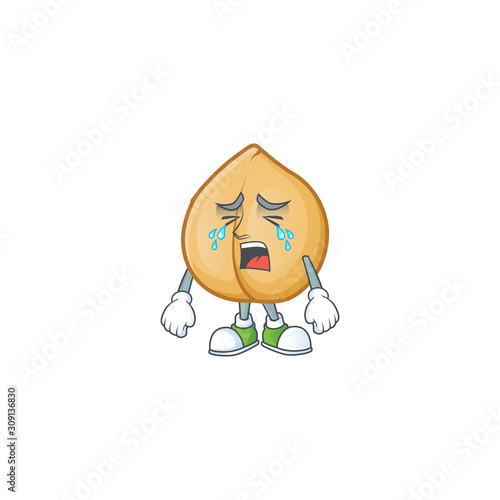 Sad Crying chickpeas cartoon character design style