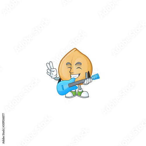 Super cool chickpeas cartoon character performance with guitar