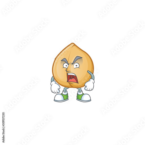 Mascot of angry chickpeas cartoon character design
