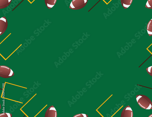 Brown Green Football Balls and Gates Frame