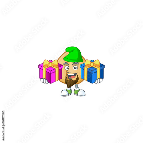 Super cute chickpeas cartoon design with Christmas gifts