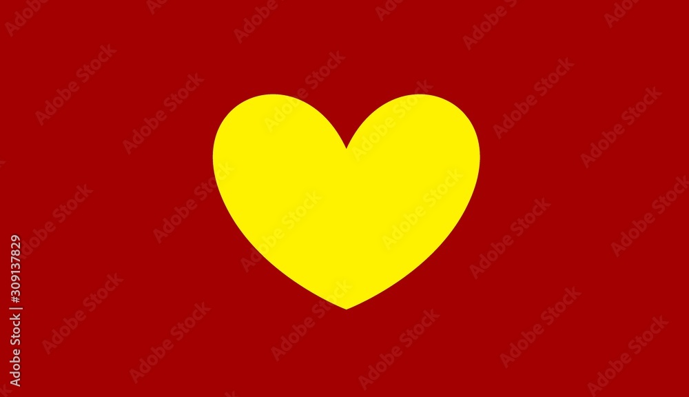 Abstract yellow valentine heart pattern on red background Abstract yellow valentine heart pattern on red background