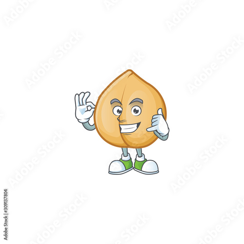 Call me cute chickpeas mascot cartoon style