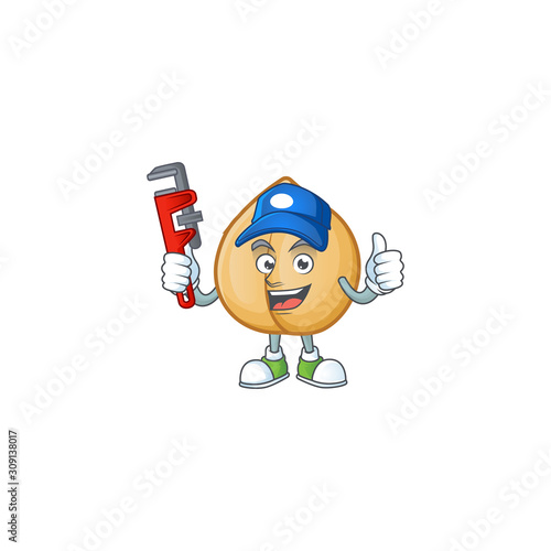 Plumber chickpeas on cartoon character mascot design