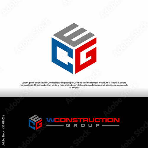 initials WCG for construction companies, the letter CG stands for construction group, logo