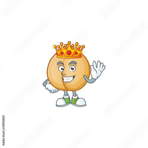 King of chickpeas on cartoon mascot style design