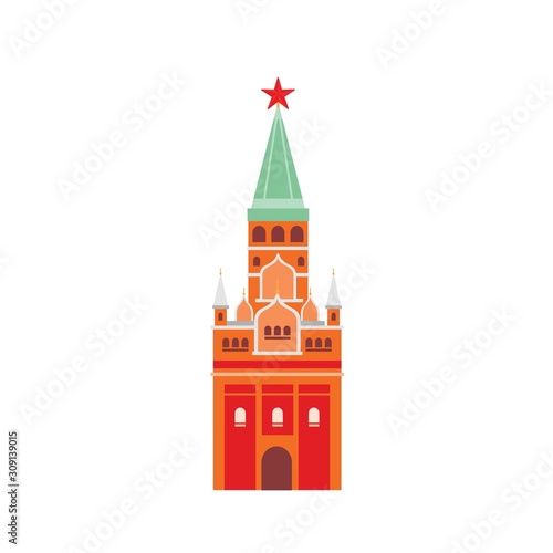 Moscow Kremlin flat vector illustration