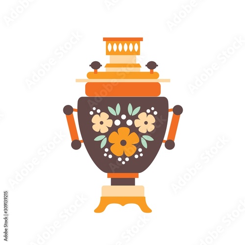 Samovar flat vector illustration