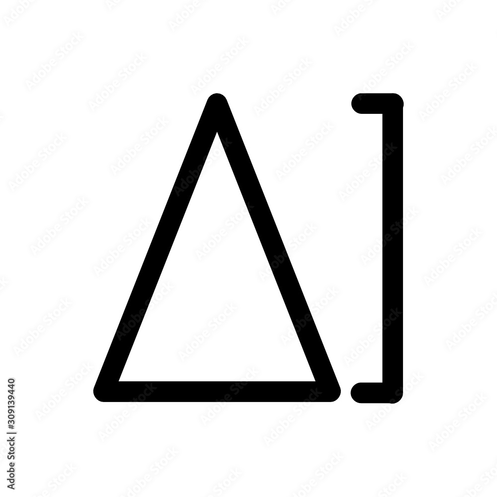 measuring triangle icon with line style measuring triangle icon with line style