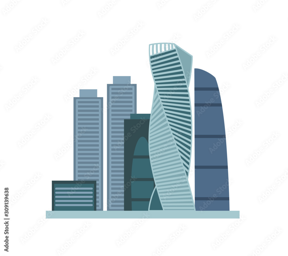 Fototapeta premium Moscow city flat vector illustration