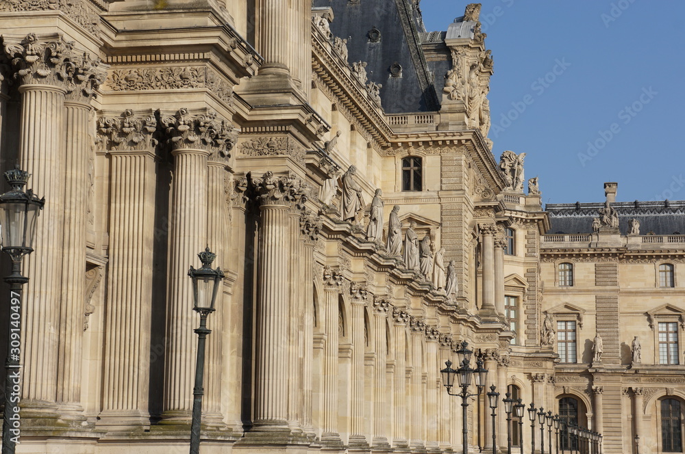 Parisian palace with many columns