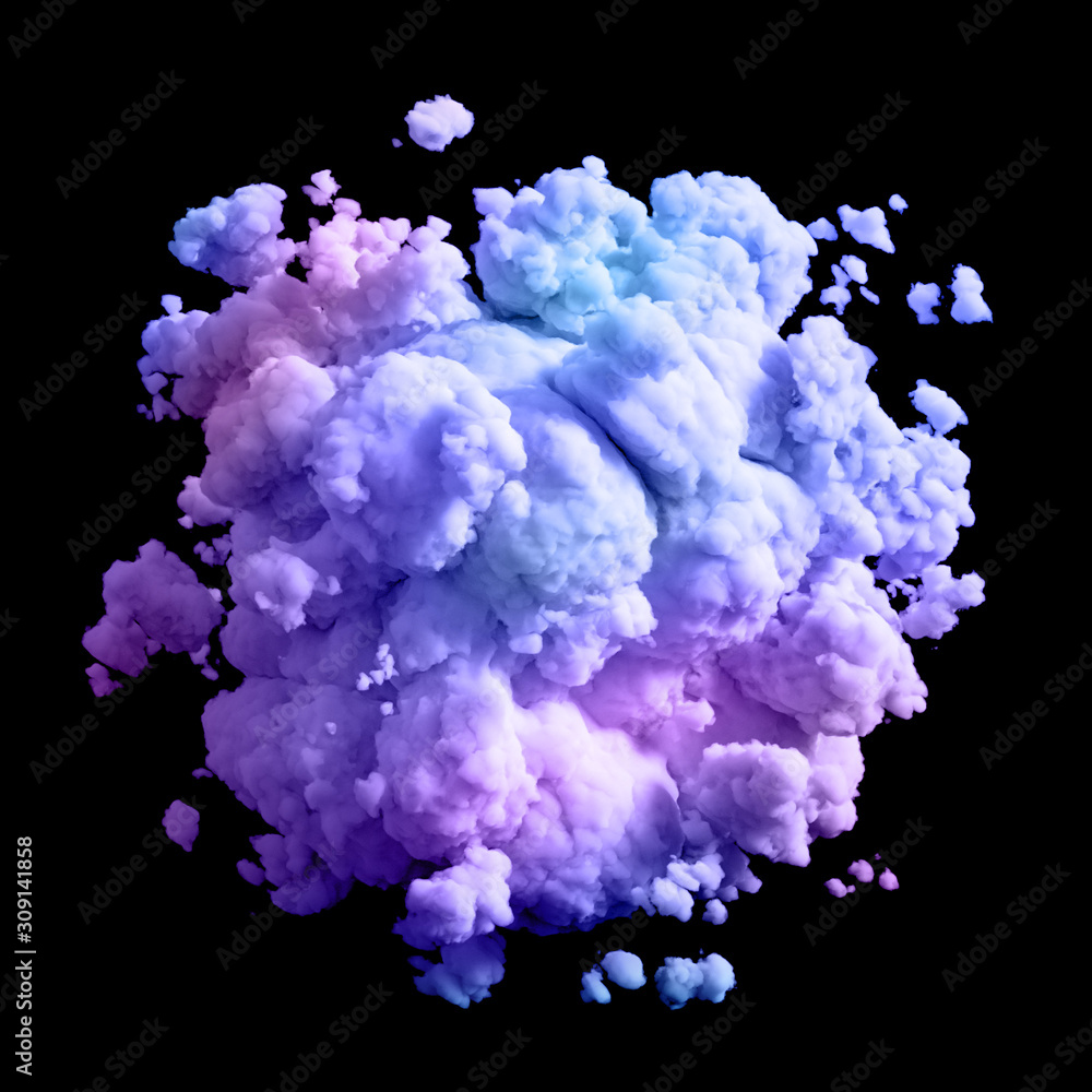 Fototapeta premium Cloud isolated, steam, smoke. 3d illustration, 3d rendering.