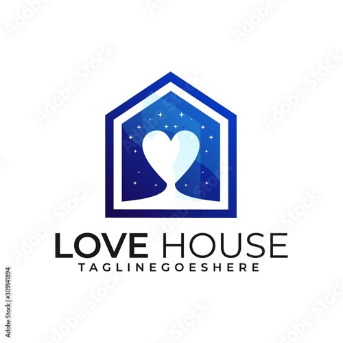 Home Love Illustration Vector Template. Suitable for Creative Industry, Multimedia, entertainment, Educations, Shop, and any related business