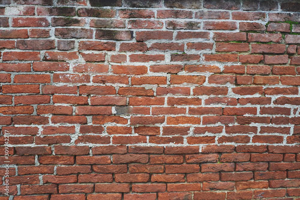Obraz premium old red brick wall background