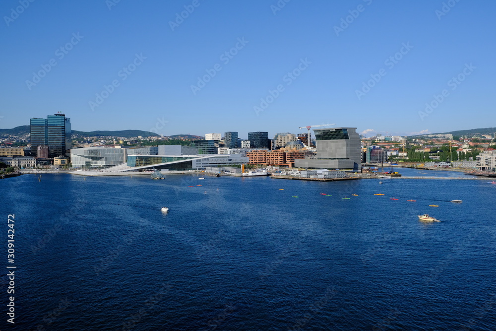 Oslo waterfront and city view, Oslo, Norway