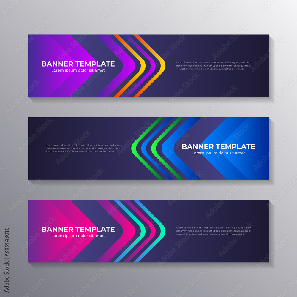 Gradient banner template, modern cool geometric shape neon glow, Applicable for web Banner, Header, Footer, Advertising