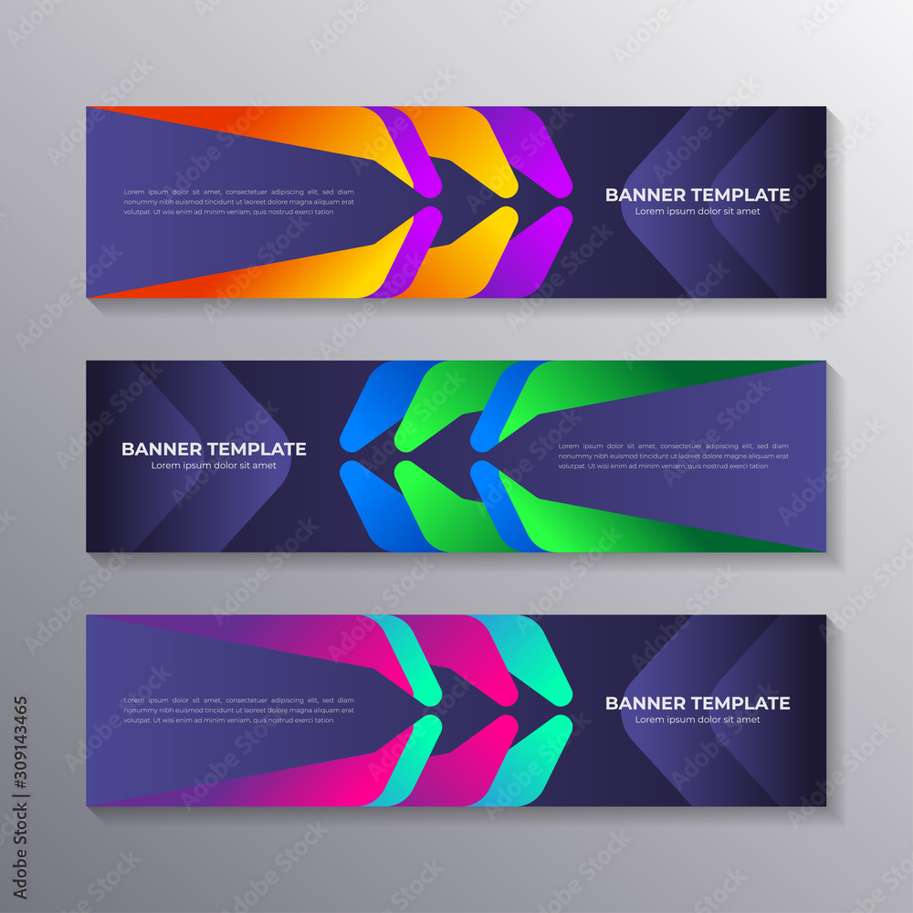 Gradient banner template, modern cool geometric shape neon glow, Applicable for web Banner, Header, Footer, Advertising