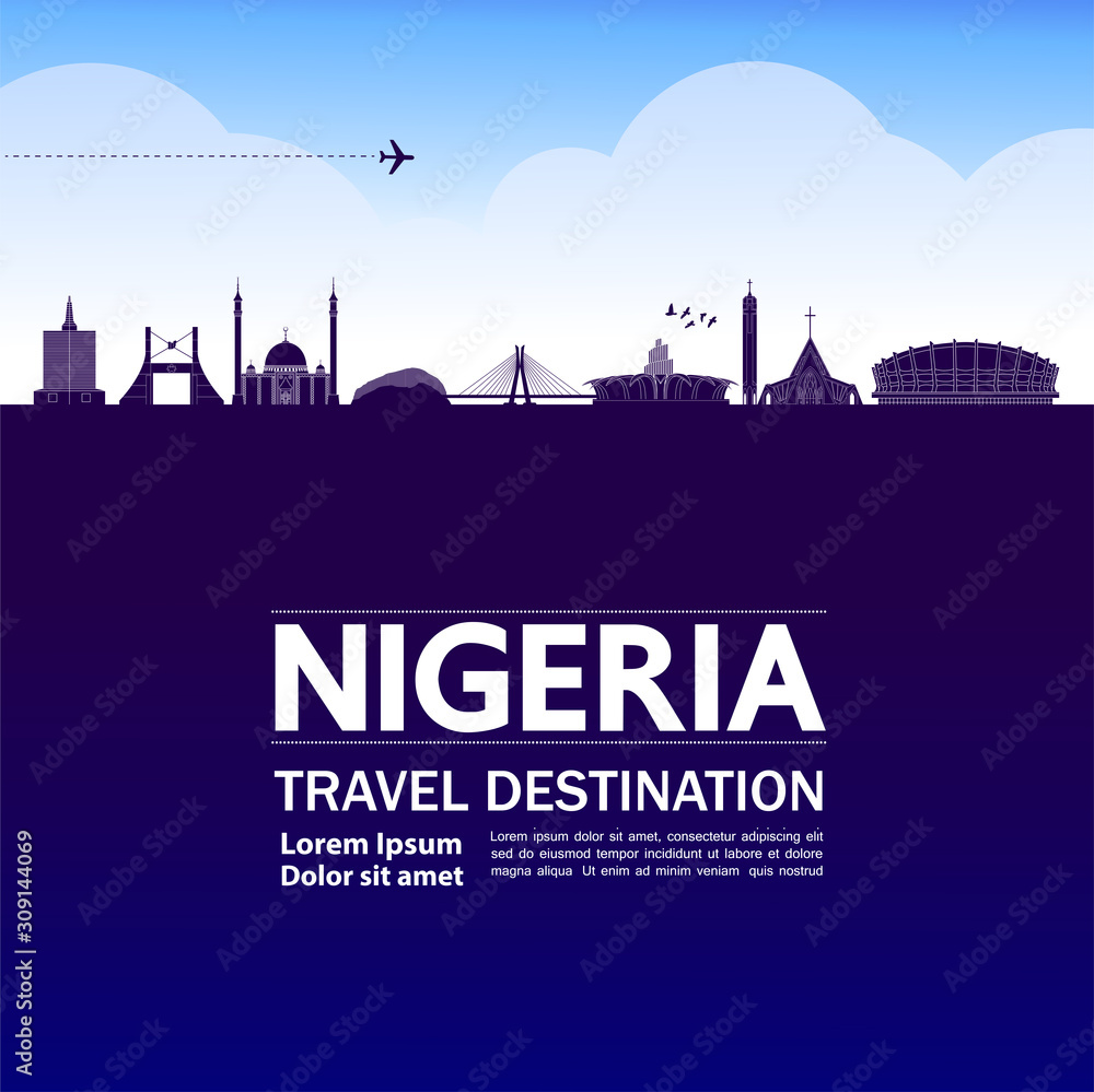 Nigeria travel destination grand vector illustration. 