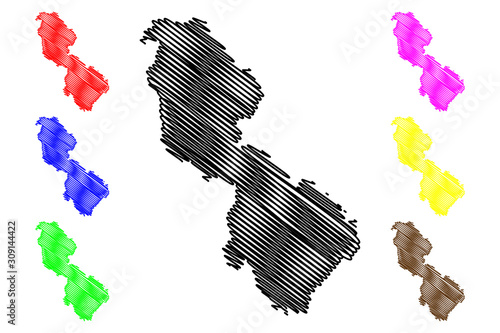 Photos Leitrim County Council (Republic of Ireland, Counties of Ireland) map vector illustration, scribble sketch Leitrim map