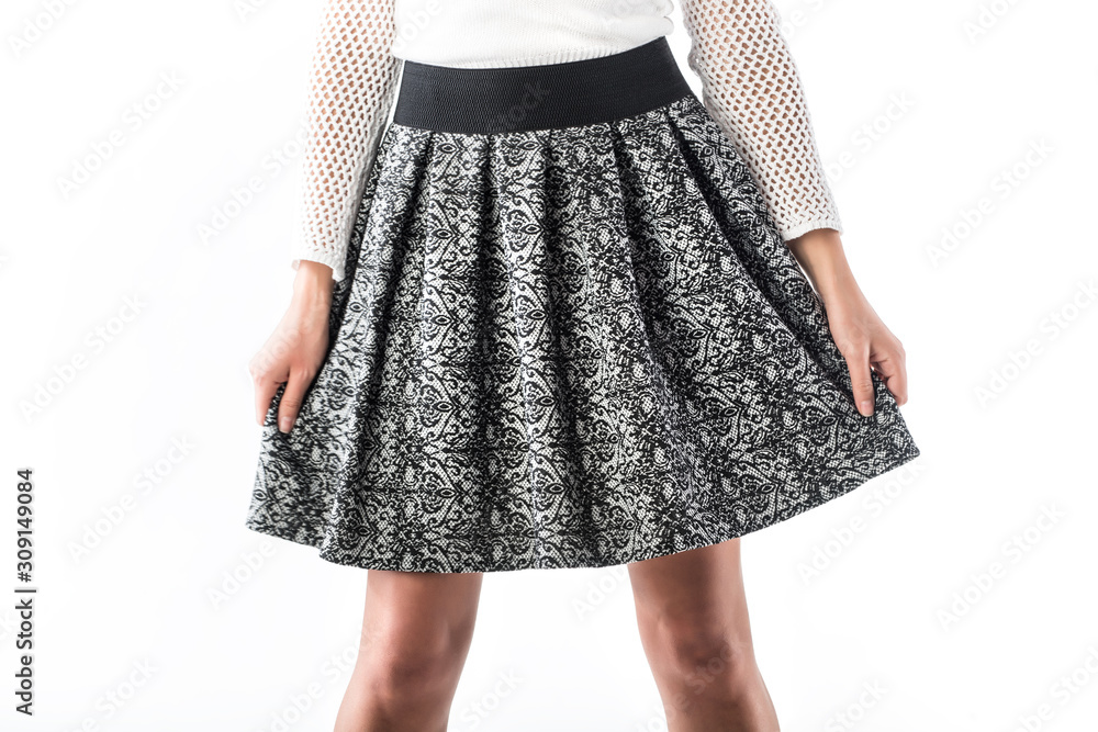 Unidentified young woman posing in stylish wear Unidentified young woman posing in stylish wear
