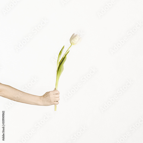 romantic gesture of giving another person a flower
