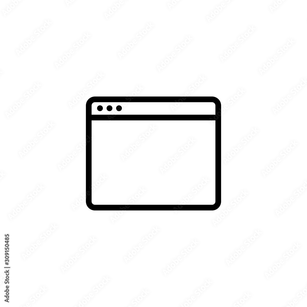 Browser icon. Vector illustration isolated on a white background. Premium quality symbol. Vector sign for mobile app and web sites. Browser icon. Vector illustration isolated on a white background. Premium quality symbol. Vector sign for mobile app and web sites.