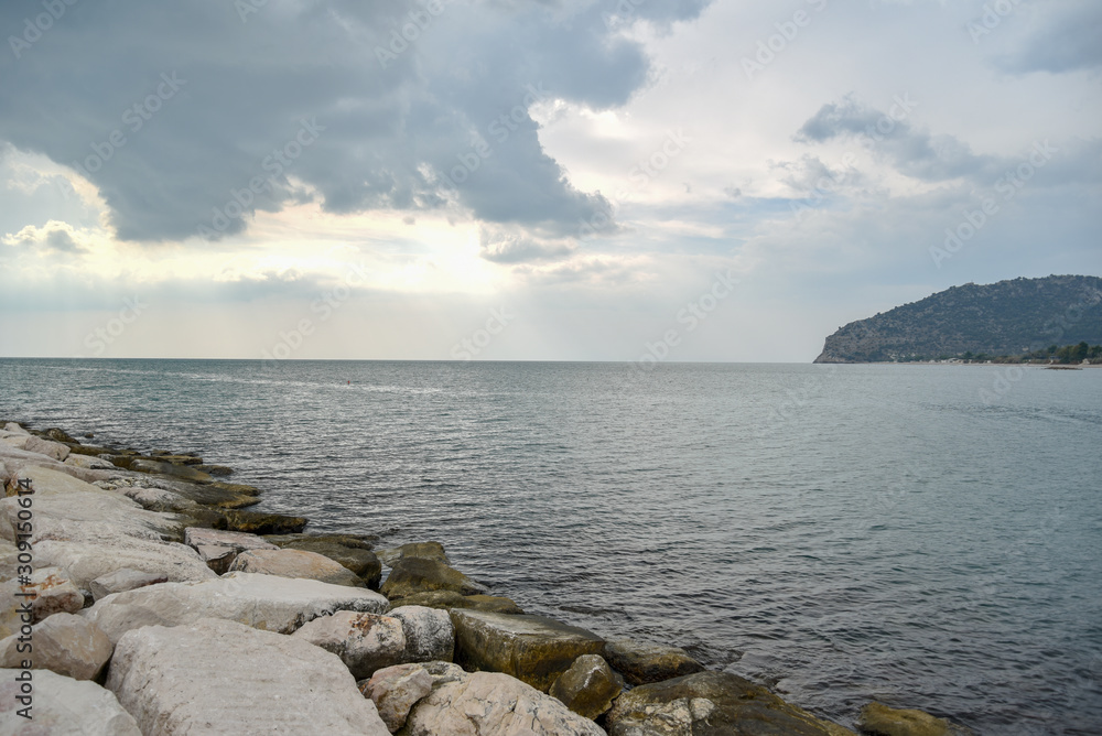 Mattinata Beach With Rocks by Morning 