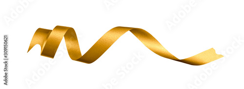 Golden ribbon isolated on white background